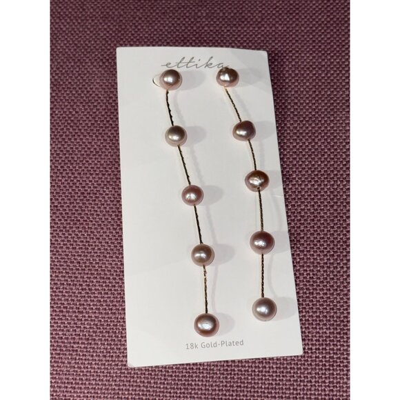 Ettika Delicate Drop Earrings in Blush Pearl New Womens Dangle - Picture 4 of 10